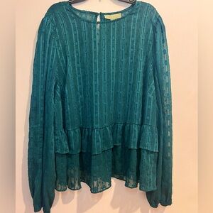 Women’s Long Sleeve Sheer Blouse - Ryegrass